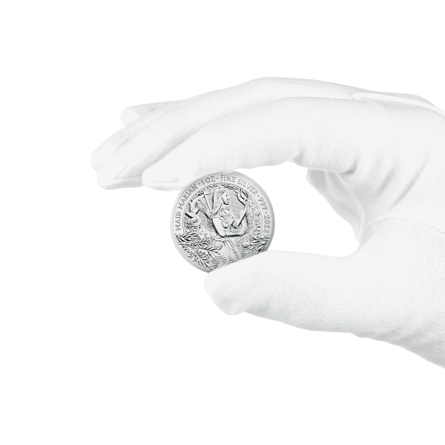Thumbnail 1 oz Myths and Legends Zilveren Munt 2022 perspectief 4