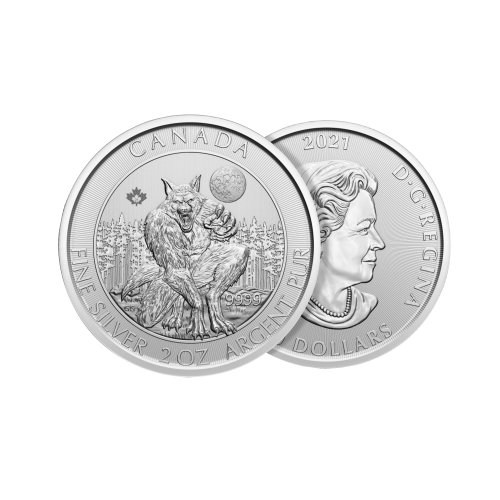 Thumbnail 2 oz Royal Canadian Mint Zilveren Munt 2021 perspectief 2