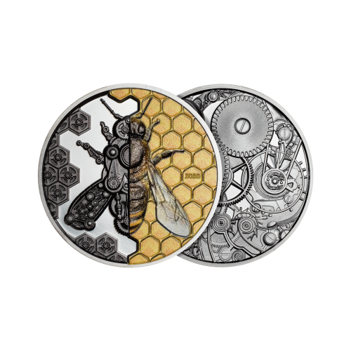 Thumbnail 3 troy ounce zilveren munt evolutie van het uurwerk - mechanische bij 2020 perspectief 3
