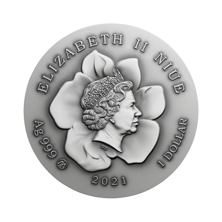 1 troy ounce zilveren munt Googly Eyes 2021 achterkant