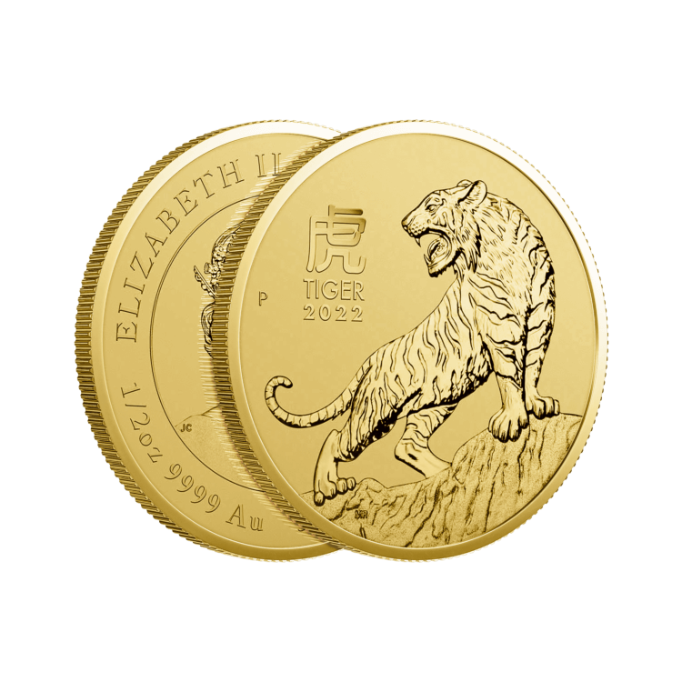 1 oz Lunar Gouden Munt 2022 perspectief 2