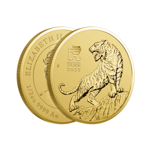 Thumbnail 1 oz Lunar Gouden Munt 2022 perspectief 2