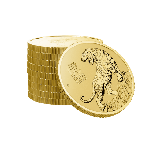 Thumbnail 1 oz Lunar Gouden Munt 2022 perspectief 3