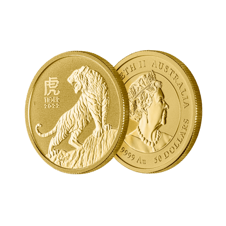1/2 oz Lunar Gouden Munt 2022 perspectief 2