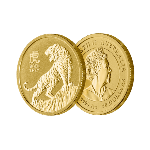 Thumbnail 1/2 oz Lunar Gouden Munt 2022 perspectief 2