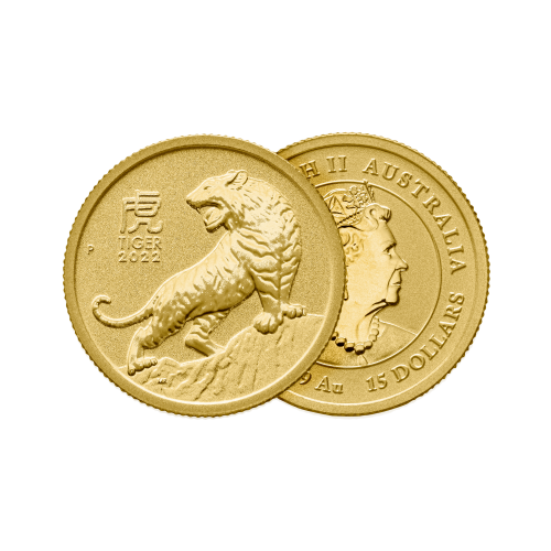 Thumbnail 1/10 oz Lunar Gouden Munt 2022 perspectief 1