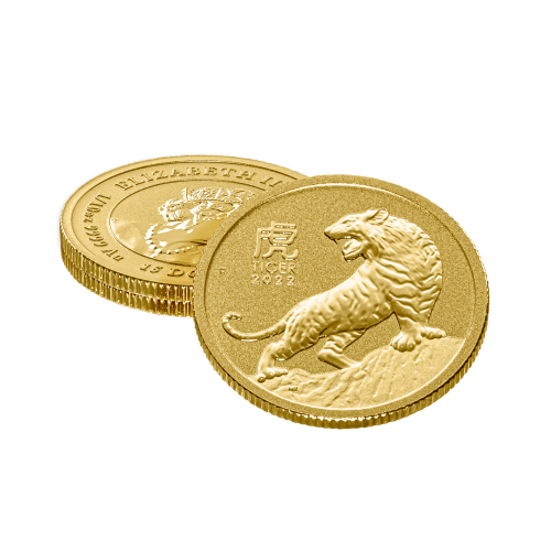 Thumbnail 1/10 oz Lunar Gouden Munt 2022 perspectief 3