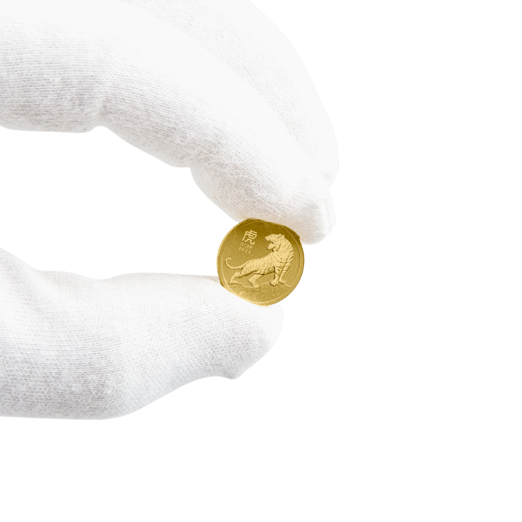 1/10 oz Lunar Gouden Munt 2022 perspectief 4