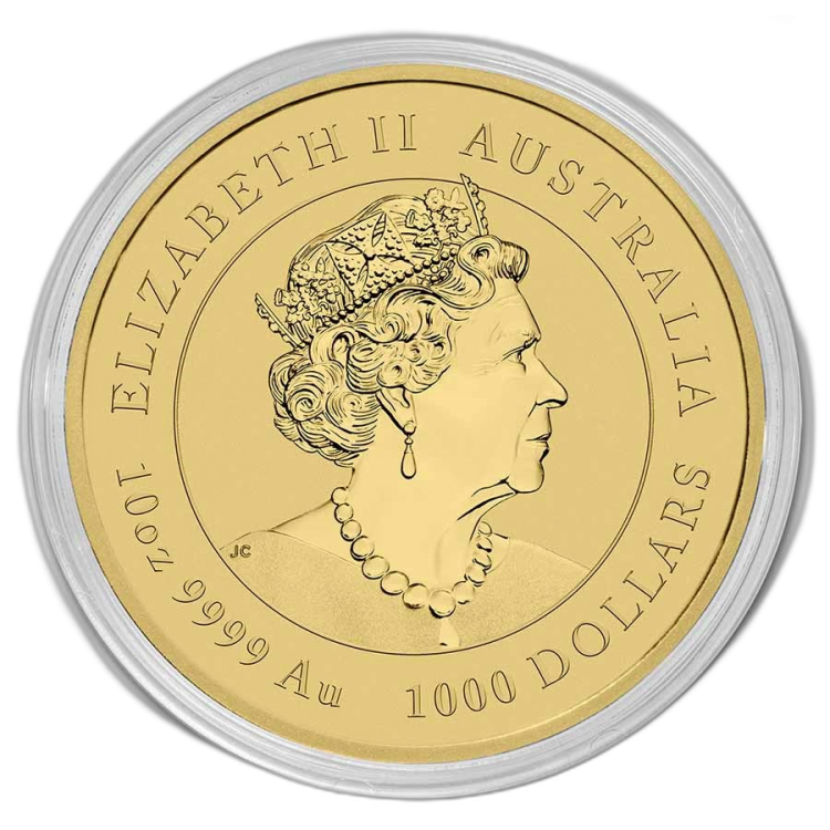 10 oz Lunar Gouden Munt 2022 achterkant