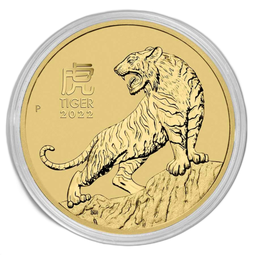 Thumbnail 10 oz Lunar Gouden Munt 2022 perspectief 1
