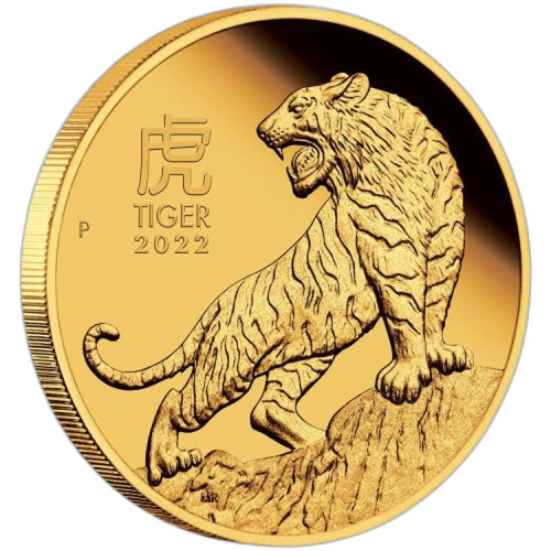Thumbnail 1 oz Lunar Proof Gouden Munt 2022 perspectief 3