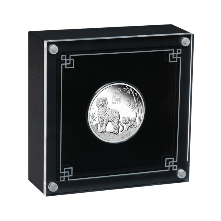 1 oz Lunar Zilveren Munt 2022 perspectief 2
