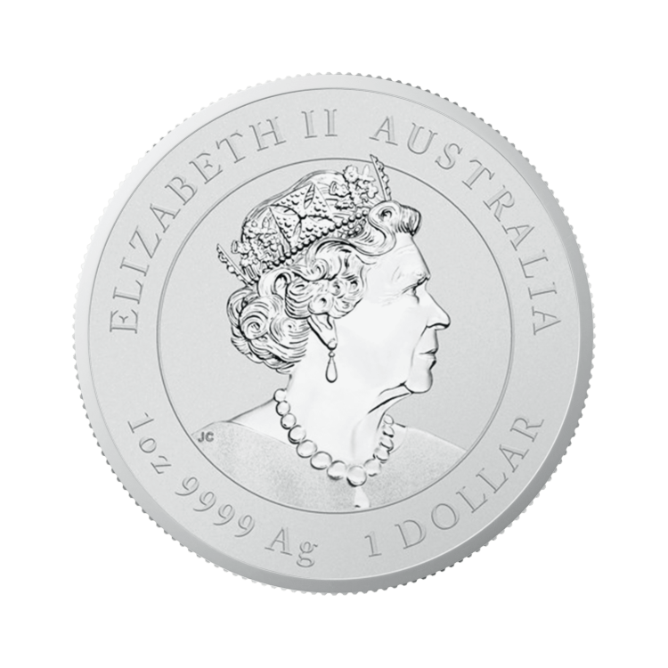 1 oz Lunar Zilveren Munt 2022 achterkant