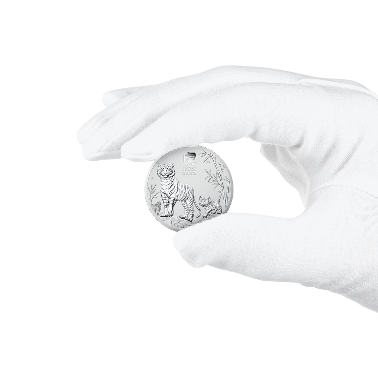 1 oz Lunar Zilveren Munt 2022 perspectief 4