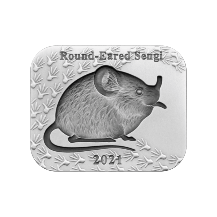 2 troy ounce zilveren munt set Ronde-eared Sengi 2021 perspectief 1