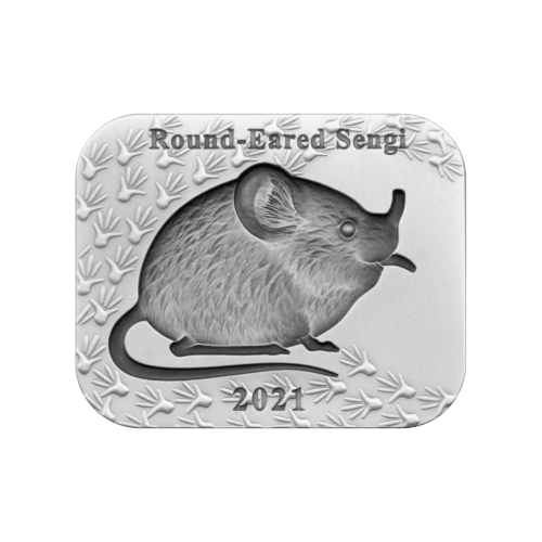 Thumbnail 2 troy ounce zilveren munt set Ronde-eared Sengi 2021 perspectief 1