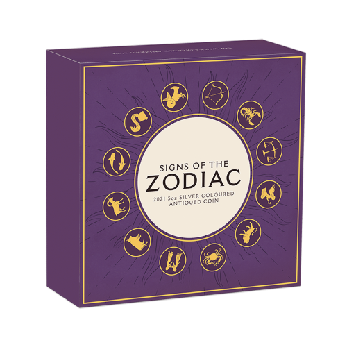 Thumbnail 5 troy ounce silver coin signs of the zodiac 2021 angle 4