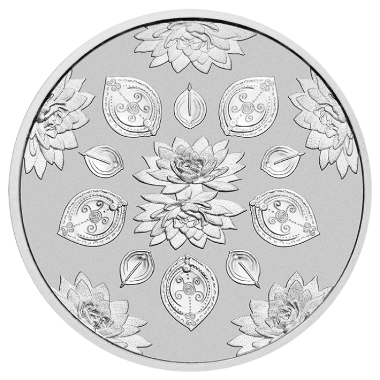 1 troy ounce silver coin Diwali 2021 angle 1