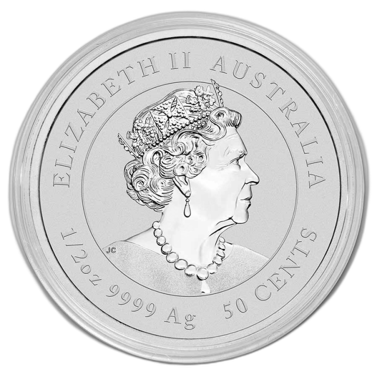 1/2 oz Lunar Zilveren Munt 2022 achterkant