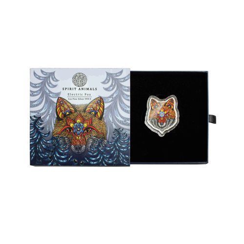 Thumbnail 1 troy ounce zilveren munt electric fox 2021 perspectief 2