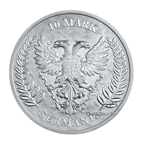 Thumbnail 2 oz Germania Zilveren Munt 2021 perspectief 1