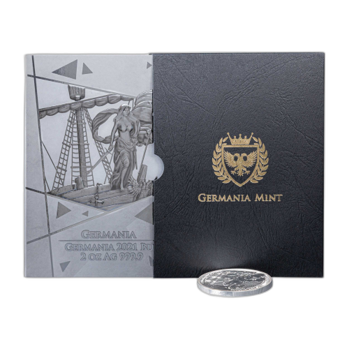 Thumbnail 2 oz Germania Zilveren Munt 2021 perspectief 3