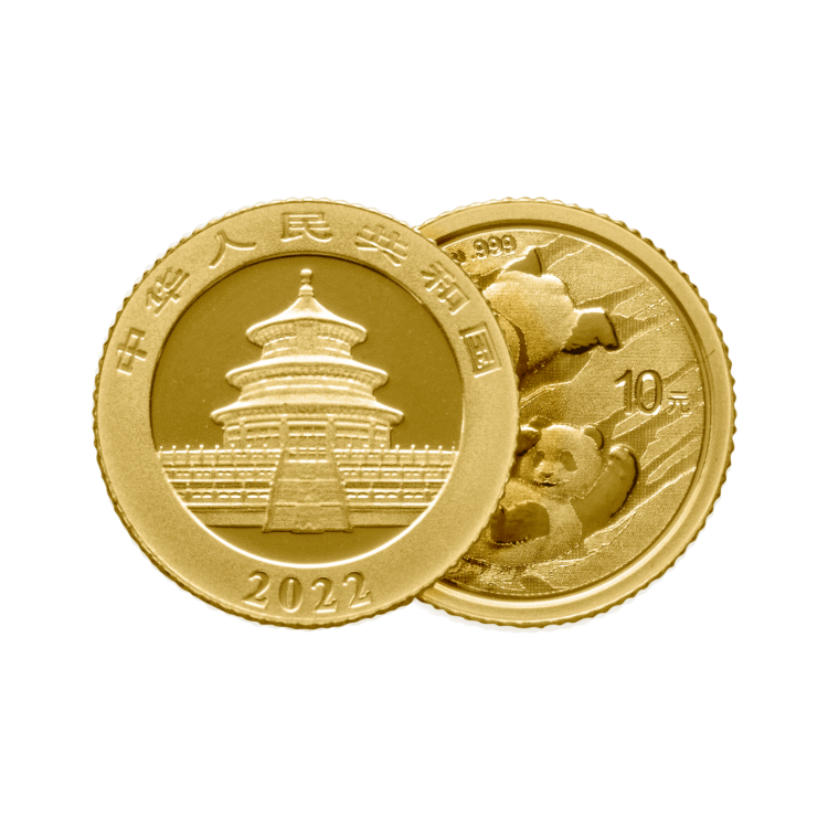 1g Panda Gouden Munt 2022 perspectief 1