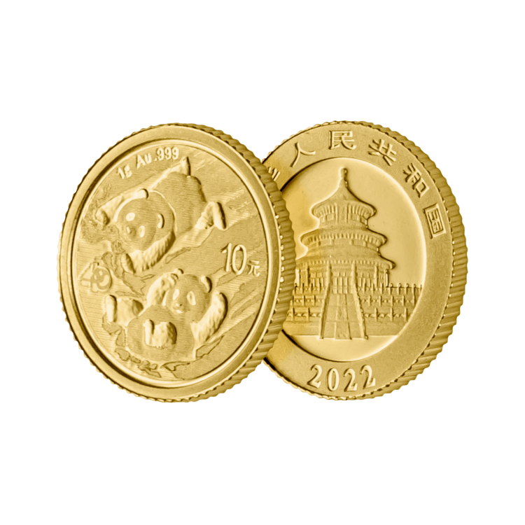 1g Panda Gouden Munt 2022 perspectief 2