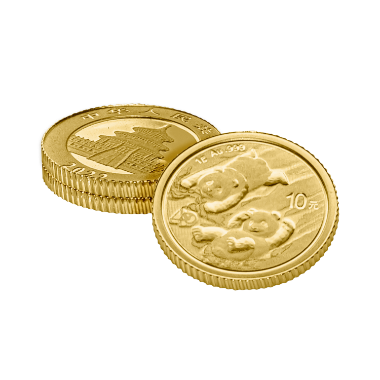 1g Panda Gouden Munt 2022 perspectief 3
