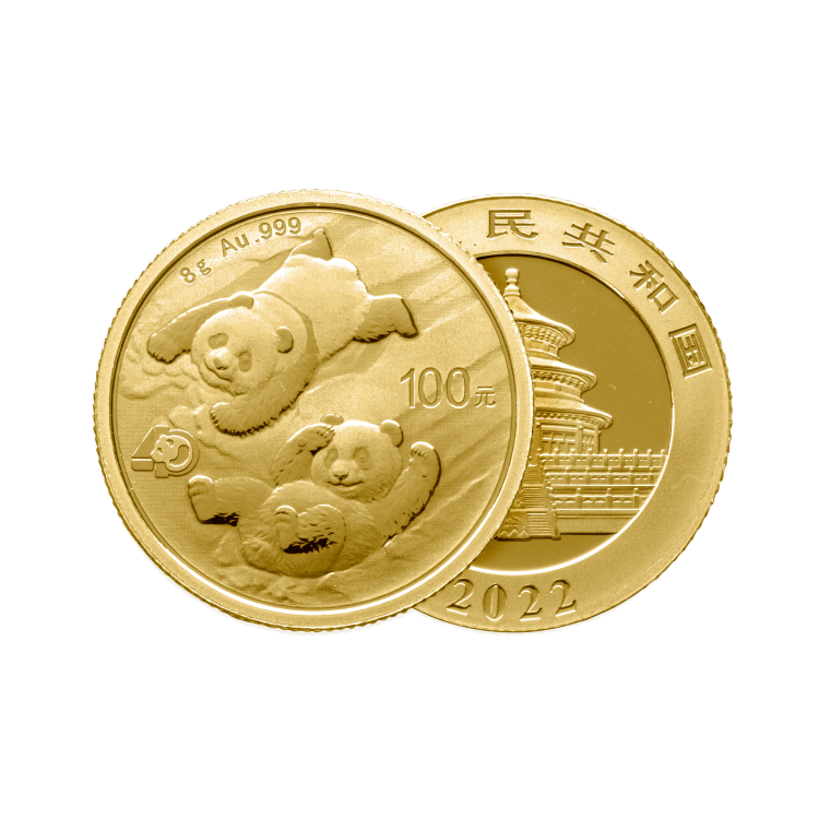 8g Panda Gouden Munt 2022 perspectief 1