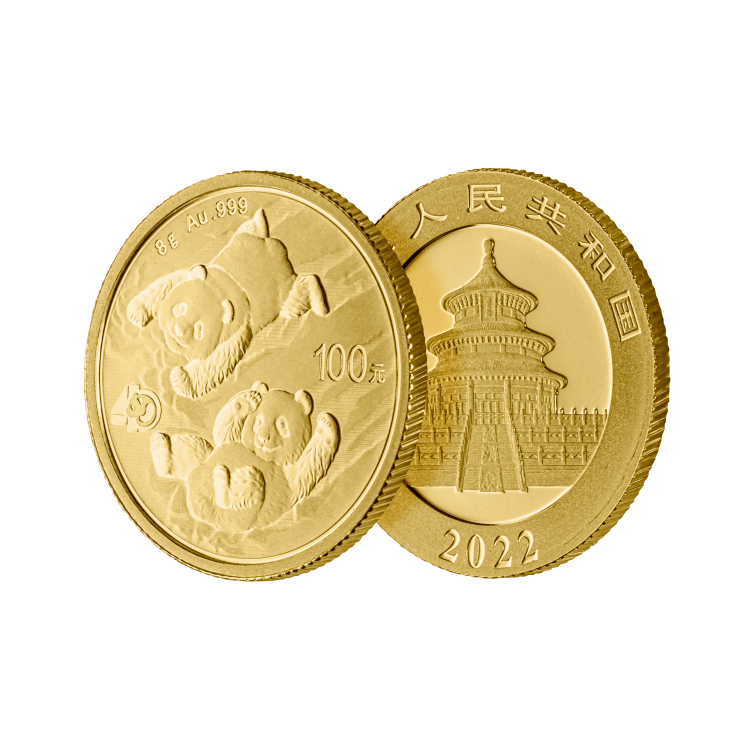 8g Panda Gouden Munt 2022 perspectief 2