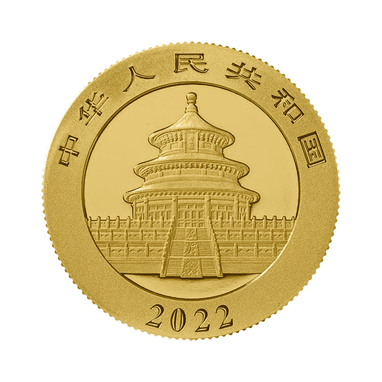 15g Panda Gouden Munt 2022 achterkant