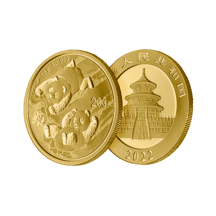 15g Panda Gouden Munt 2022 perspectief 1
