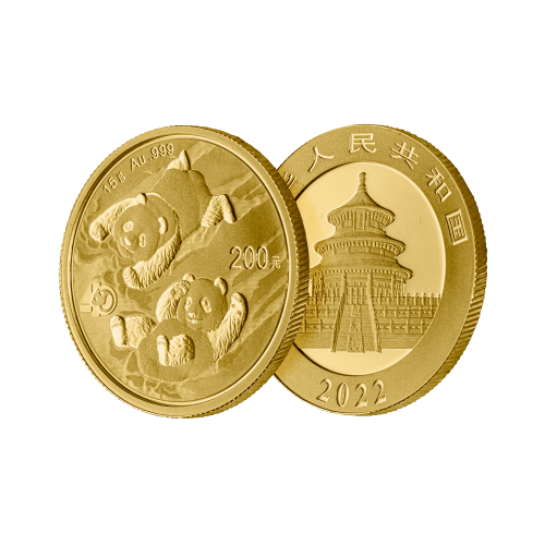 Thumbnail 15g Panda Gouden Munt 2022 perspectief 1