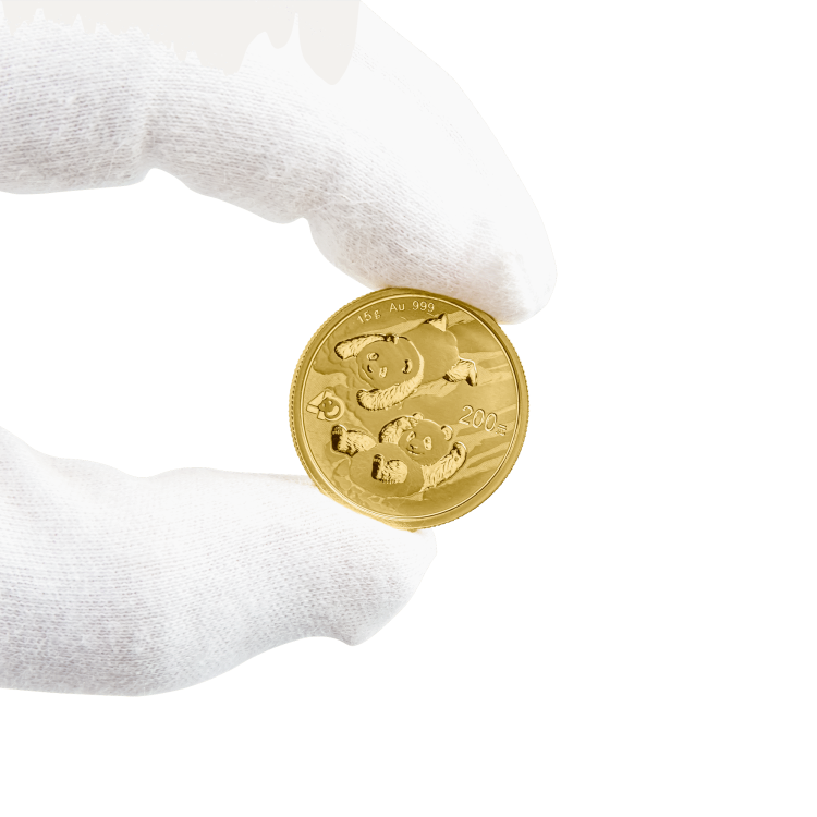 15g Panda Gouden Munt 2022 perspectief 3