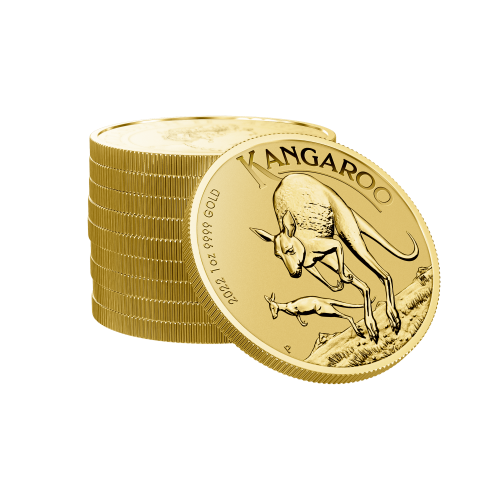 Thumbnail 1 oz Kangaroo Gouden Munt 2022 perspectief 3