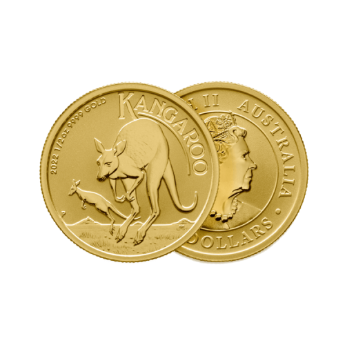 Thumbnail 1/2 oz Kangaroo Gouden Munt 2022 perspectief 1