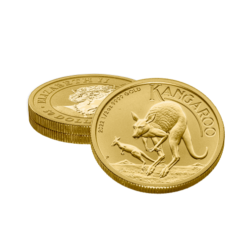 Thumbnail 1/2 oz Kangaroo Gouden Munt 2022 perspectief 3
