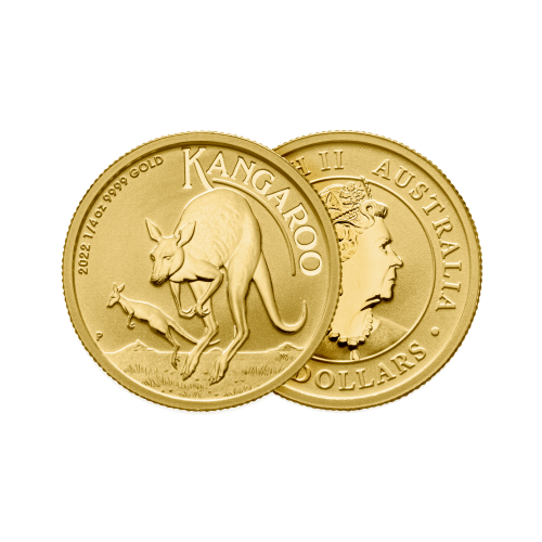 Thumbnail Ontwerp 1/4 troy ounce gouden Kangaroo munt 2022