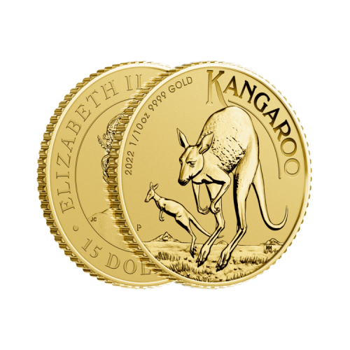Thumbnail 1/10 oz Kangaroo Gouden Munt 2022 perspectief 3