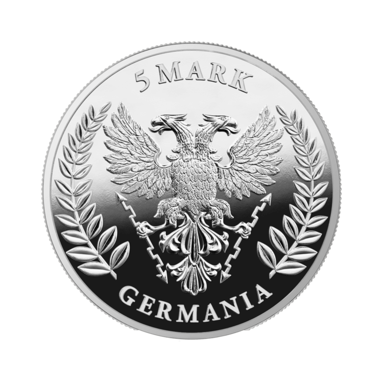 1 oz Germania Zilveren Munt 2021 achterkant