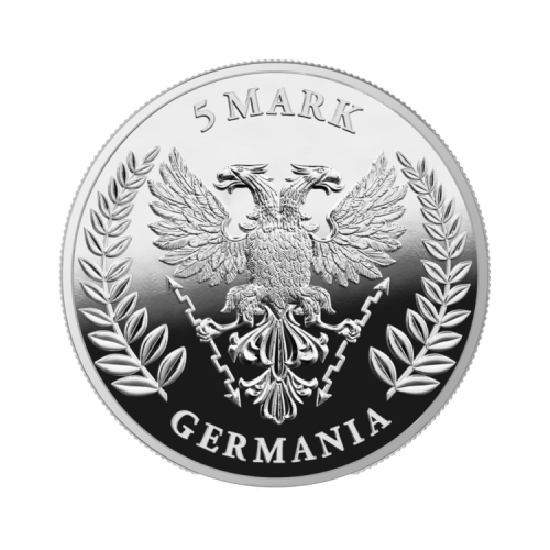 Thumbnail 1 oz Germania Zilveren Munt 2021 achterkant