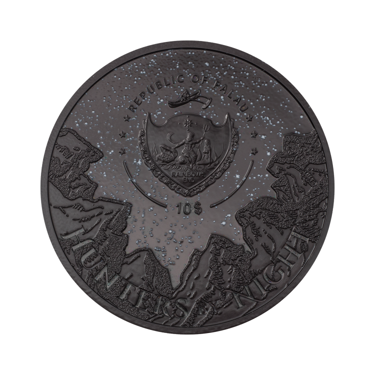 2 troy ounce zilveren munt Arend uil - nacht jagers 2021 achterkant