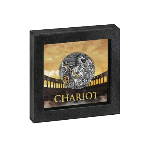 Thumbnail 2 Troy ounce silver Chariot coin 2019 Proof angle 2