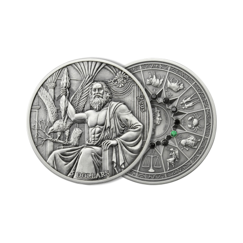 Thumbnail 2 Troy ounce Zilveren Munt Zeus VS Leo 2021 perspectief 1