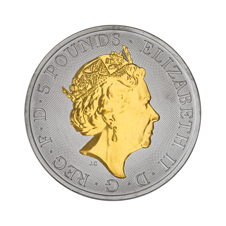 2 oz Queens Beasts Silver Coin 2022 back