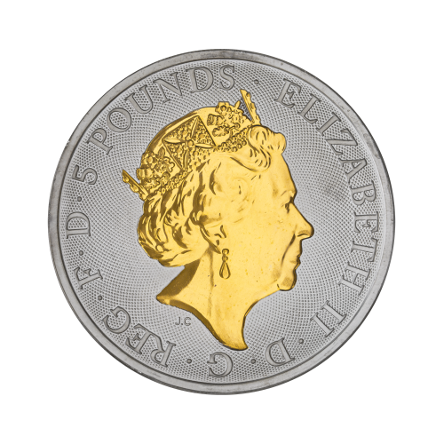 Thumbnail 2 oz Queens Beasts Silver Coin 2022 back