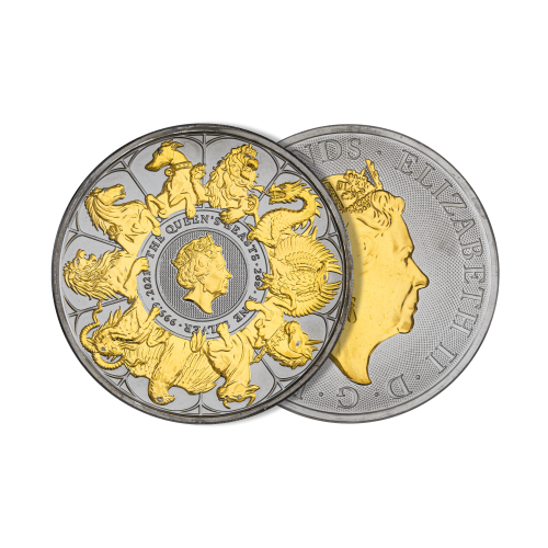 Thumbnail 2 oz Queens Beasts Silver Coin 2022 angle 1
