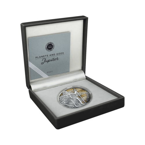 Thumbnail 3 troy ounce zilveren munt Jupiter 2021 - Antieke afwerking perspectief 3