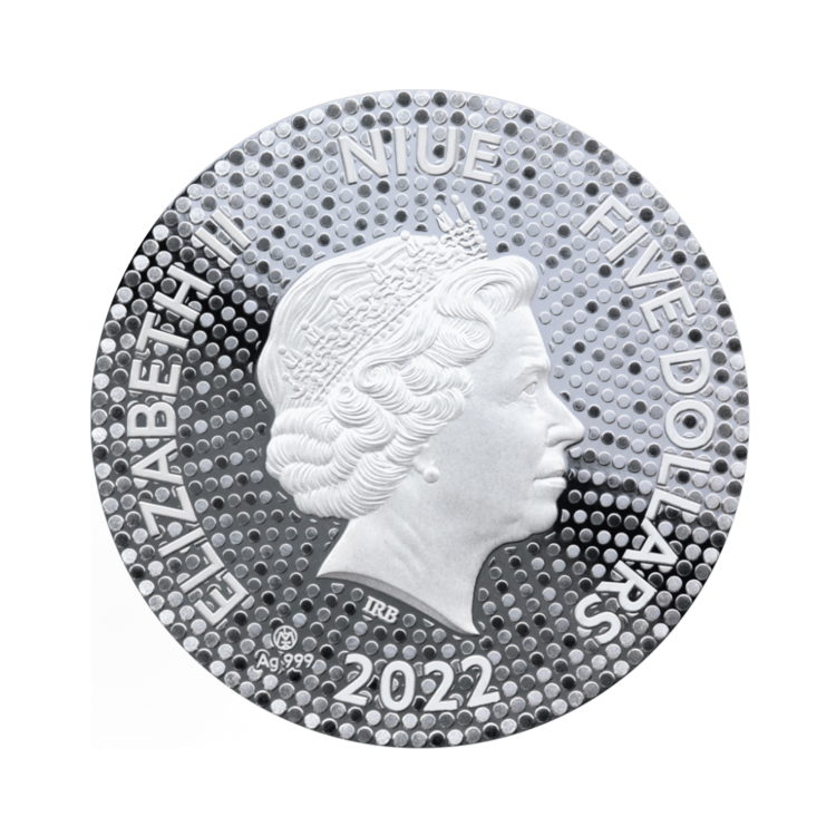 2 troy ounce zilveren munt watertijger 2022 Prooflike achterkant
